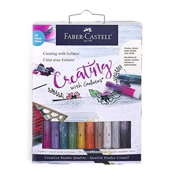 
                            Faber-Castell Creating with Gelatos – Mixed Media Water-Soluble Art Crayons and Accessory Set - Arts and Crafts for Adults, Multi
                        