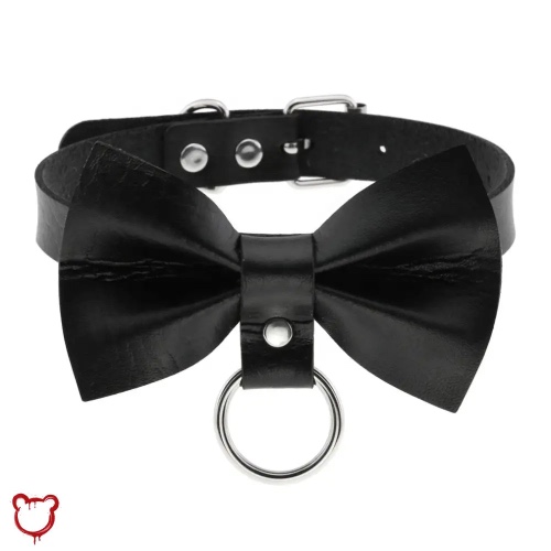 Goth Bow Neck Strap - Black