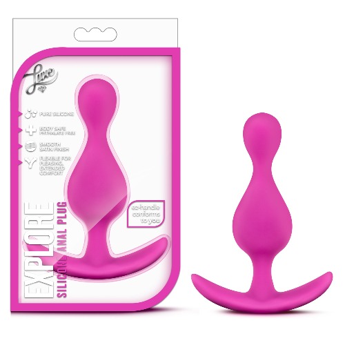 Blush Explore - Platinum Puria Silicone with Ultrasilk Wearable Anal Plug - Anchortech for Comfort and Safety - StayPut Design Keeps Butt Plug in Place - Soft and Pleasurable Sex Toy for Women - Pink - Fuchsia