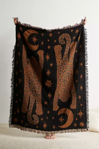 Calhoun & Co. UO Exclusive Moonlight Leopard Tapestry Throw Blanket