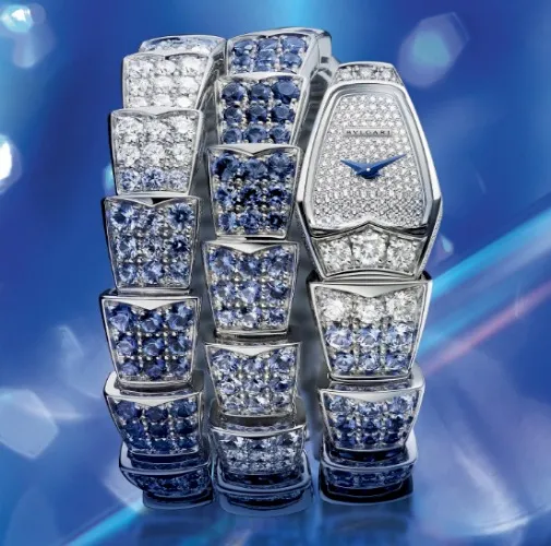 Bvlgari Serpenti Viper Blue Colour Wave Watch