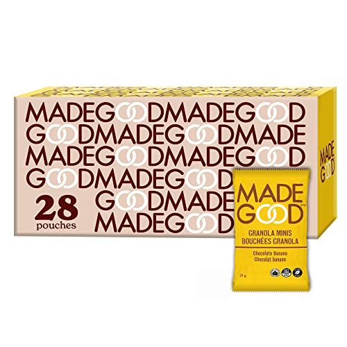MadeGood Granola Minis, Chocolate Banana, 24g (28 Count) Gluten Free Snacks - Chocolate Banana