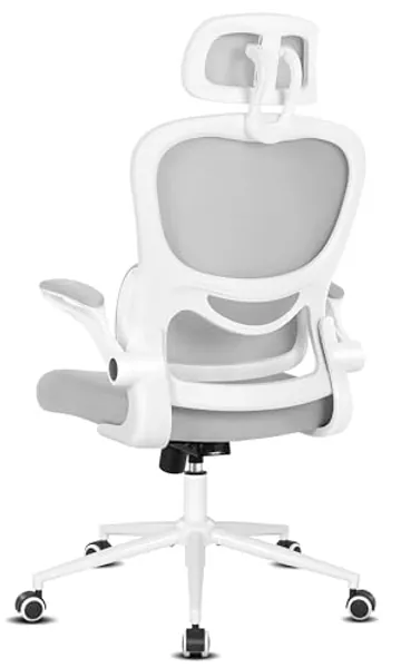 Misolant Ergonomic Office Chair, Desk Chair with Lumbar Support, Mesh Office Chair Ergonomic Chair with Adjustable Headrest and Flip-up Armrest, Comfortable Office Desk Chair
