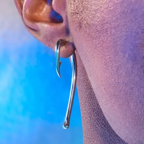 Fish Hook Earring | Silver
