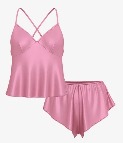 Satin Open-Back Cami & Shorts Set