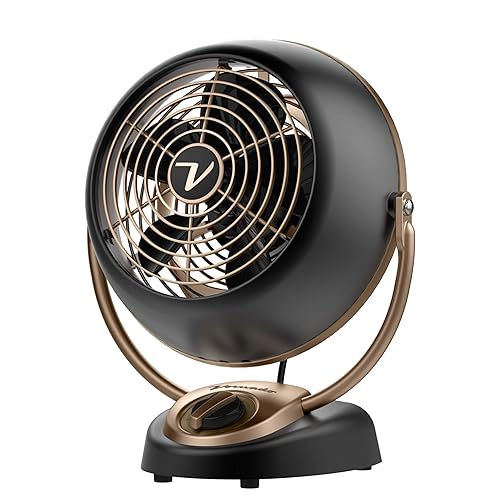 Vornado VFAN Petite Alchemy Vintage Fan Small Retro Air Circulator for Cooling & Decor 3 Speeds, Adjustable Tilt Gunmetal - VFAN Alchemy Petite - Fan
