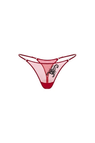 Scorpio Black Thong - EU L / US 8 / Red