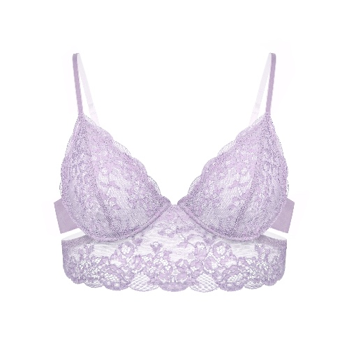 Wild Lace Long Line Bra Lilac Hint - M 34C/36B / Lilac Hint