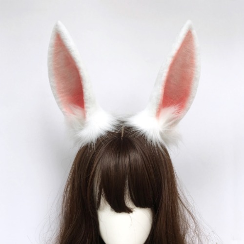 Soul Snatch | Handcrafted Poseable Furry Bunny Ear Headband - White 19CM