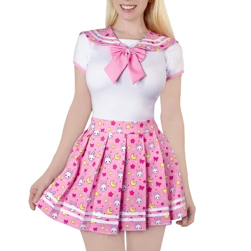 Littleforbig Cotton Romper Pajamas Bodysuit - Cosplay Magical Onesie Skirt Set - XX-Large Usagi Moon