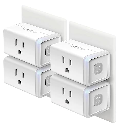 Kasa Smart Plug HS103P4, Smart Home Wi-Fi Outlet Works with Alexa, Echo, Google Home & IFTTT, No Hub Required, Remote Control, 15 Amp, UL Certified, 4-Pack, White - Mini 4-Pack