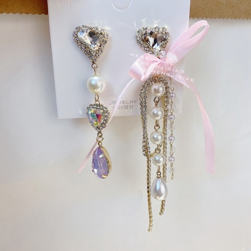 Crystal Princess Drop Earrings - Pink Drop