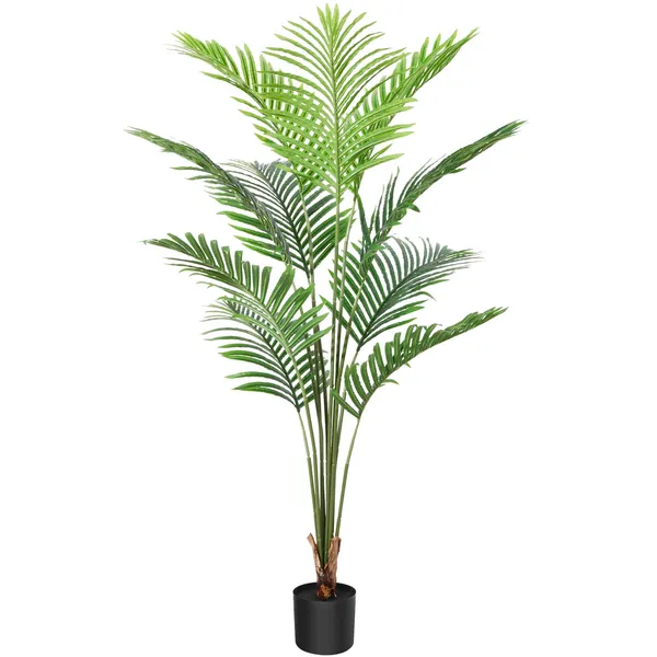 CROSOFMI Artificial Areca Palm Tree 5.2 Feet Fake Tropical Palm Plant,Perfect Faux Dypsis Lutescens Plants in Pot for Indoor Outdoor Home Office Garden Modern Decoration Housewarming Gift