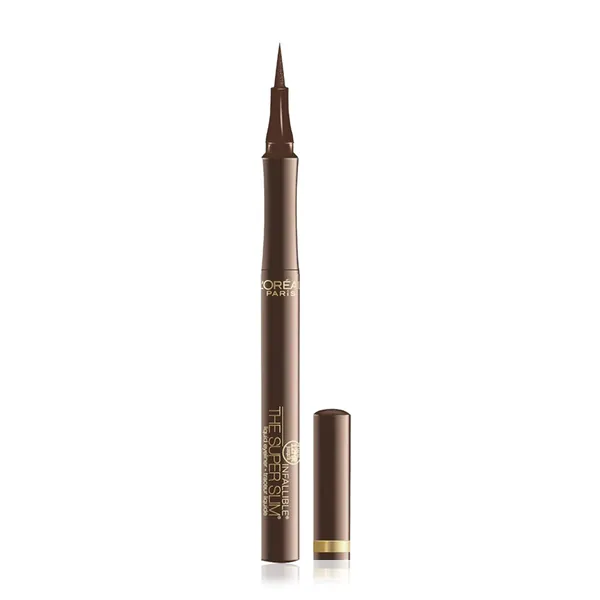 L'Oreal Paris Super Slim Liquid Eyeliner by Infallible, 12H Wear and Quick Dry Formula with Smooth and Smudge-Free Application, Brown, 1 ml