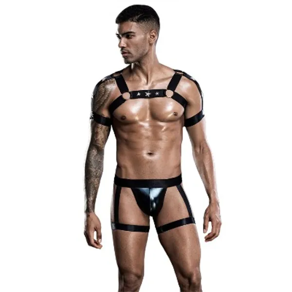 Men's Harness Belt Shoulder Cage Belt Clubwear Elastic Mens Pu Leather Body Chest Costume Punk Adjustable Harnesses