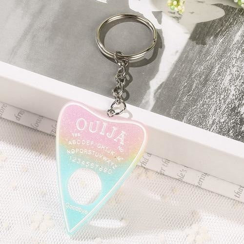 Pastel Ouija Keychain - pink yellow blue