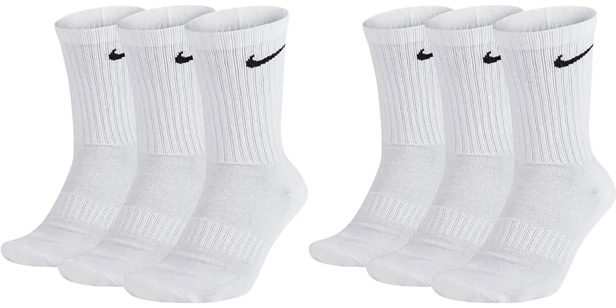 Nike Herren Everyday Cushioned Crew Crew-trainingssocken (6 Paar) - 42-46 - 6 Paar in weiß