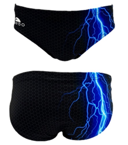 Turbo Men's Hex Storm Water Polo Brief Swimsuit | Black / Medium