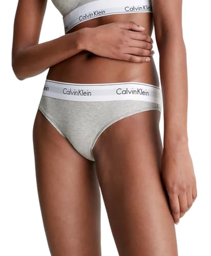 Calvin Klein Slip Brésilien Femme Coton Stretch - S - Gris (Grey Heather)