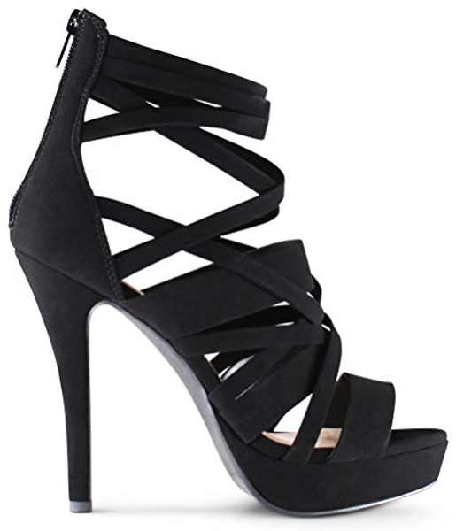MARCOREPUBLIC Dubai Women's Open Toe High Platform Ankle Strap High Heels Stiletto Sandals
