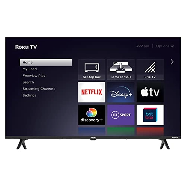 RCA Roku TV 40" FHD Smart TV, RR40FD1 with Apple TV+ BBC Netflix Freeview, HDR DVB-T2/T Dolby Audio 2 x HDMI 2 x USB Port, Ideal Large Screen TV for Living Room Home