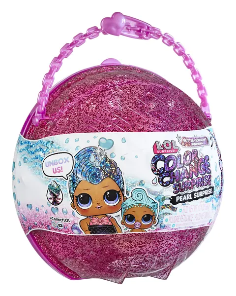 LOL Surprise Glitter Color Change Pearl Surprise (Purple) with 6 Surprises- Exclusive Collectible Doll & Lil Sister in Interactive Playset, Holiday Toy, Great Gift for Kids Ages 4 5 6+ Years Old - 