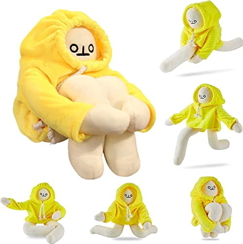 25.6inch Banana Man Plush Doll, Kawaii Stuffed Plush Banana Toy with Magnet Changeable Plush Pillow Toy Funny Man Doll Decompression Toy Birthday Gift for Boys Girls (Green) - 25.6inch Yellow