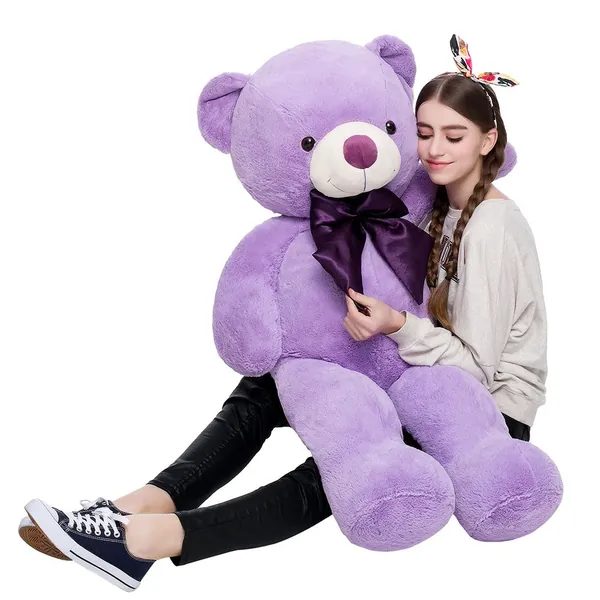 MorisMos Giant Teddy Bear Stuffed Animals Purple Plush Toy for Girlfriend Kids Christmas Valentine's Day Birthday (Purple, 47 Inches) - Lavender 47 Inch