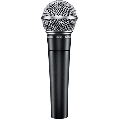 Shure SM58 Cardioid Dynamic Vocal Microphone with Pneumatic Shock Mount, Spherical Mesh Grille with Built-in Pop Filter, A25D Mic Clip, Storage Bag, 3-pin XLR Connector, No Cable Included (SM58-LC) - Cable Not Included