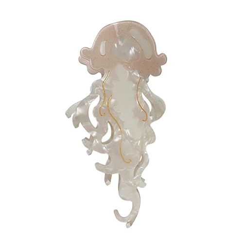 Fantasy Pink Jellyfish Hair Clip,Acetate Claw Clips,Hair Clips for Women - Pink Jellyfish