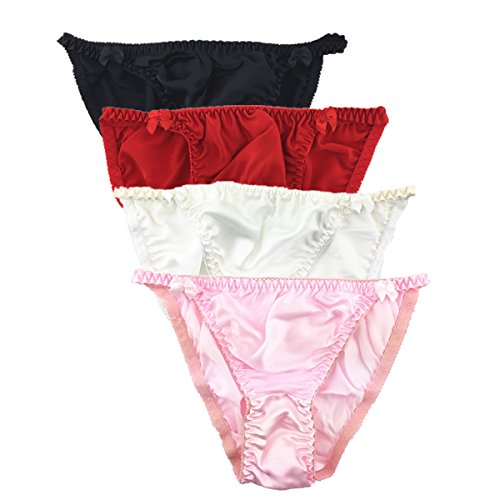 Colorful Star 4 Pack Women's Sexy Pure Silk Panties - Large