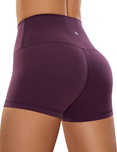 CRZ YOGA Womens Butterluxe Biker Shorts 2.5'' / 4'' / 6'' / 8'' - High Waisted Booty Workout Volleyball Yoga Spandex - 2.5 inches - Small - Deep Purple