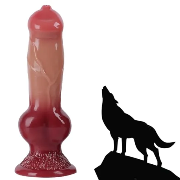 7.59 Inch Realistic Dog Dildos with Knot, Huge realisitc Animal Anal Plug, Soft and Flexible Animal Artificial Dog Penis, stimulates G-spot, Vagina and Anus, Novelty Sex Toy for Adult Men and Women.