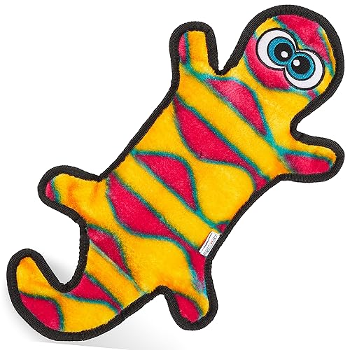 Outward Hound Durablez Tough Plush Squeaky Dog Toy, Gecko, Orange, Large - Large - Orange Gecko