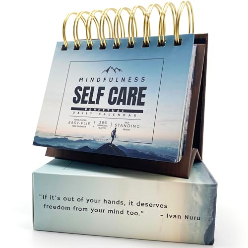 MESMOS 366 Daily Self Care Quotes Mindfulness Perpetual Calendar, Cute Office Desk Decor Women, Desk Accessories for Women Office, Motivational & Inspirational Gifts for Women, Office Desk Decorations (Nature Scenes) - Nature Scenes