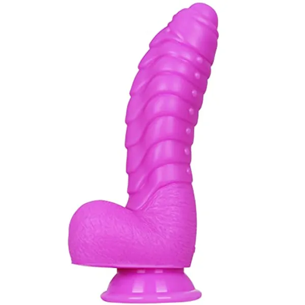 LZYAA 8.5Inch Realistic Dildo Soft Liquid Silicone Material No Any Smell Adult Sex Toys Thick Penis Strong Suction Cup for Hand-Free(Purple)