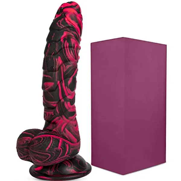 Thick Realistic Dildo Adult Sex Toys, 10.43 Inch Soft Safety Silicone G-spot or Anal Stimulator with Strong Suction Cup, Fantasy Dildos Huge Lifelike Penis Toy for Women Men and Couples (X-Large)