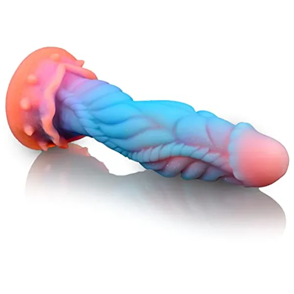 9.1" Fantasy Dildo Realistic Monster Dildo with Multi-Texture, Dragon Dildo Luminous Huge Dildo with Strong Suction Cup, Anal Toys Alien Thick Dildo Glow in The Drak, Adult Toys for Women Men