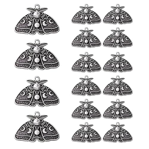 20pcs Moth Gothic Pendant, Moon Star Charm Witch Jewelry Vintage Alloy Animal Halloween Charm for Jewelry Making DIY Bracelet Necklace Earrings Crafts Bulk Jewelry Accessories