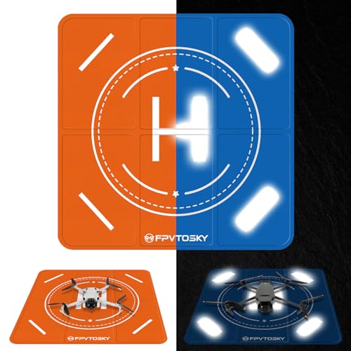 FPVtosky Drone Landing Pad, Universal Large 25.2"(64cm) Fast-fold Double Sided Waterproof Landig Pad Weighted for Mavic 3 Pro/DJI Mini 3 Pro/Air 3 / Avata/FPV/Phantom/Inspire Drones etc - 25.2" Drone Landing Pad