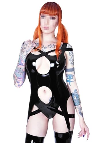 Palace Civet Latex Rubber Catsuits Boned Super Corsets Back Lacing Fitted Waist-Constricting 0.8mm - X-Large - Black