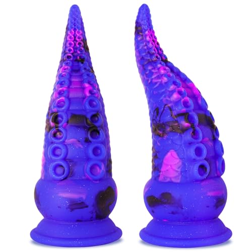 Monster Dildo Tentacle Adult Toy: Big Thick Dildos with Suction Cup for Women, Huge Fantasy Dildo with Octopus-Shape, 8.7” Silicone Giant Dildo (Blue) - Blue