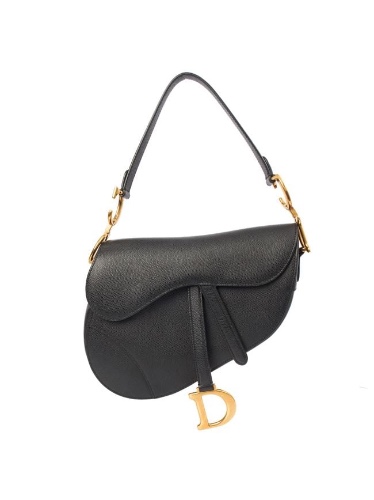 Saddle Bag in Black, Calfskin