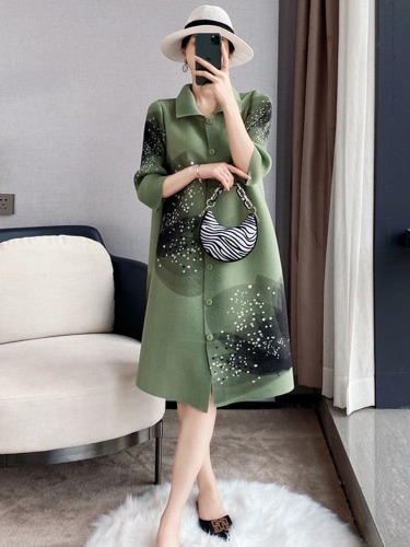 Elegant Lapel Dress | Black / 3XLL