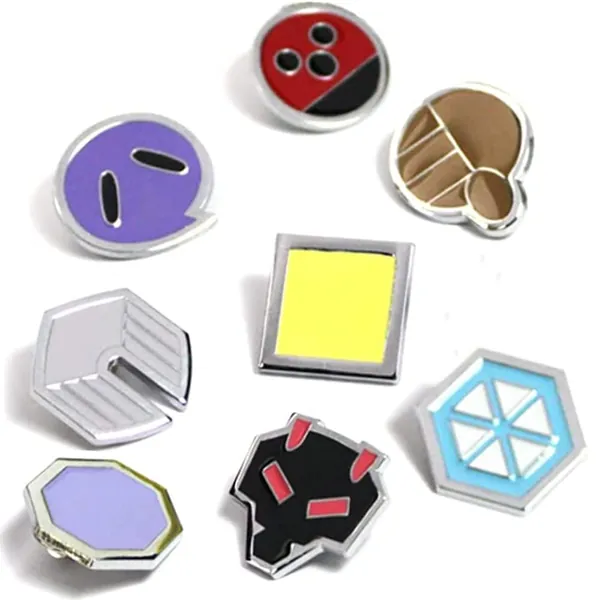 Gym Badges: Kanto Johto Hoenn Sinnoh Unova Kalos League Region Orange Islands Pins Brooches All New in Box Set Gift