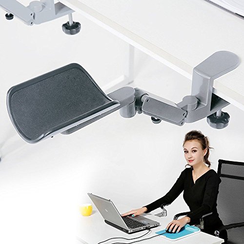Ergonomic Arm Support for Desk Rotating Mouse Arm Rest Mouse Pad Clamp-On Desk Hand Rest for Computer Table Arm Support Mouse Pad