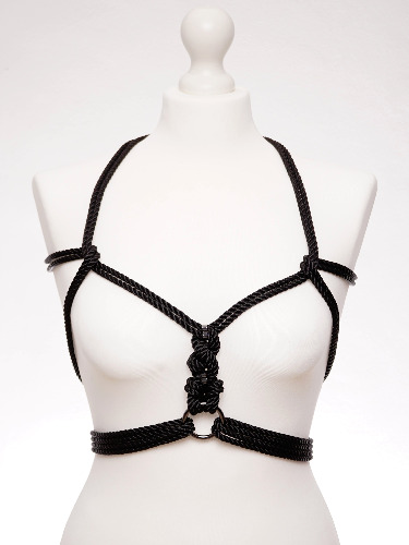 'SELF-TIE' TORSO HARNESS *BLACK | Black / Silver