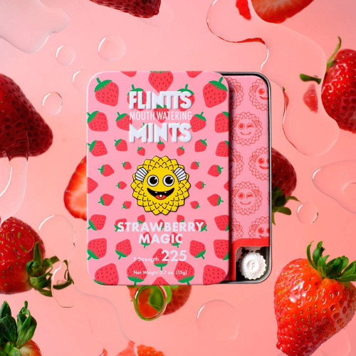 Flintts Mints 3-Packs - Combat Dry Mouth! - Strawberry Magic F Strength 225