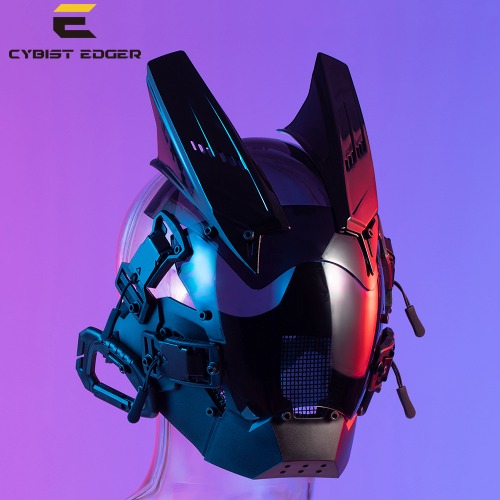 Cyberpunk Mask Cosplay Role Playing Prop Night City Neon Helmet Personalized Army Mechanical Music Festival for Halloween Party