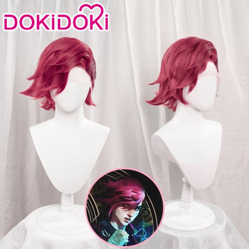 【Ready For Ship】DokiDoki Anime Arcane Wig LOL League of Legends Vi Wig Cosplay Front Lace Wig